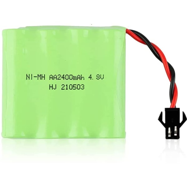 Ni-MH 4.8V 2400mAh Genopladeligt Batteri | Til Fjernstyret Bil, Rc Rock Crawler | Hurtig Opladning, varighed 18+ min | 55x48x15mm, 84g, Grøn