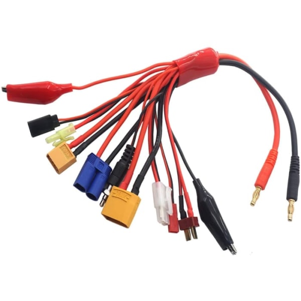 10-i-1 Banan Plugg RC Laddare Lipo Kabel Adapter XT90 XT60 JST EC5 T Plug Tamiya Mini Tamiya Glow Ignitor Futaba Alligatorklämmor