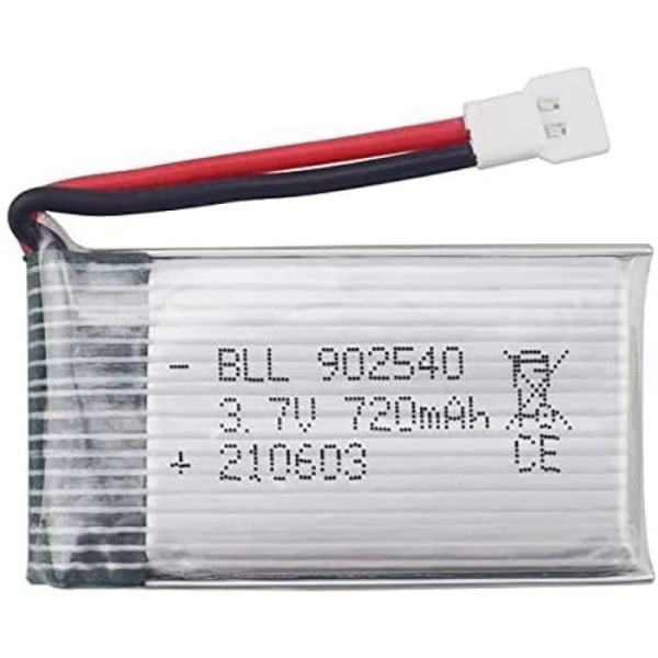 2 osaa ladattavaa lipo-akkua (3,7 V, 720 mAh Lipo) Rc Quadricopter -droneille Syma X5 X5C X5SC X5SW, Cheerson CX-30W, Skytech M68, Wltoys F949