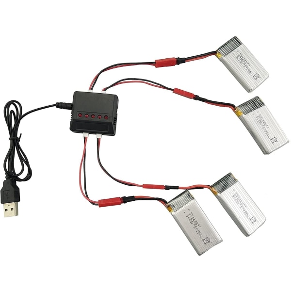 4 stk. 3,7 V 850 mAh Li-Po erstatningsbatteri til Quadricopter RC Drone Syma X56 X56W X54HW X54HC Foldable