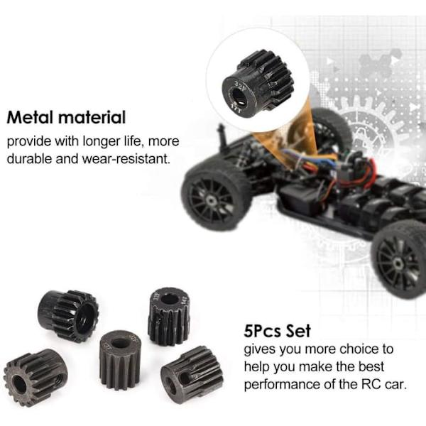 Tandhjul 13T 14T 15T 16T 17T 48Dp 3.175Mm Akseltandhjul Modul Pinion til børsteløs motor 1:10 1/10 Rc Monster/Buggy/Camion