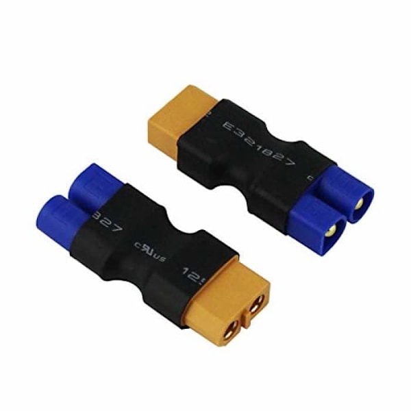 EC3 hun til XT60 han adapter til LiPO-batterier | Stik til droner og bilradio | Let og bærbar, 3 stykker, 39 mm * 18 mm