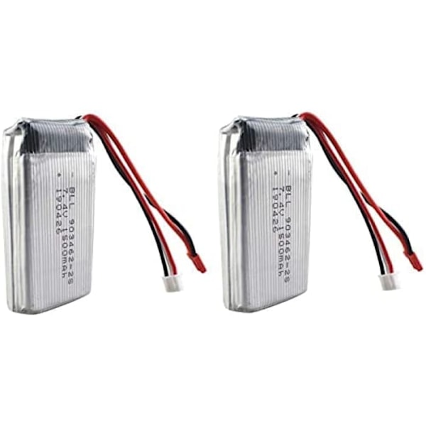 Lipo-batteri 7.4V 1500mAh 2 stykker | Kompatibel med Wltoys V913 L959 L969 L202 K959 TY923 W609-8 | Effektivitet og ydeevne, 70X35X22-92 gr