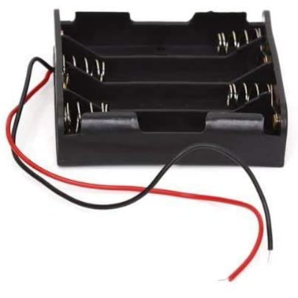 4xAA Batteriholder | Let at installere | Kompakt og bærbar | Ideel til Tello, JVC Bilradio, WLtoys 144001, Sort, Plast