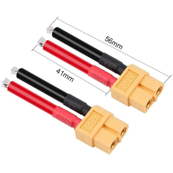 6 paria XT60 -liitinkaapeleita naaras- ja urosliittimillä 12AWG silikonijohdolla ja suojakorkilla RC-drone Lipo -autolaturille