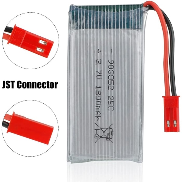 3,7 V 1800 mAh 25C li-po-akku JST-liittimellä JJRC H11D H11C HQ898B RC-helikopteriin