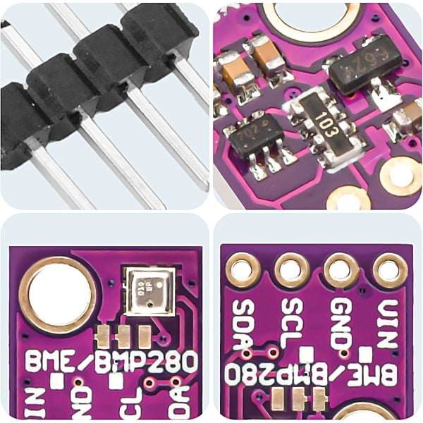 BME280-5V Digital Precision Sensor | Multifunktion: Tryck, Fuktighet, Temperatur | Hög Precision | I2C/SPI | För Arduino, Raspberry Pi