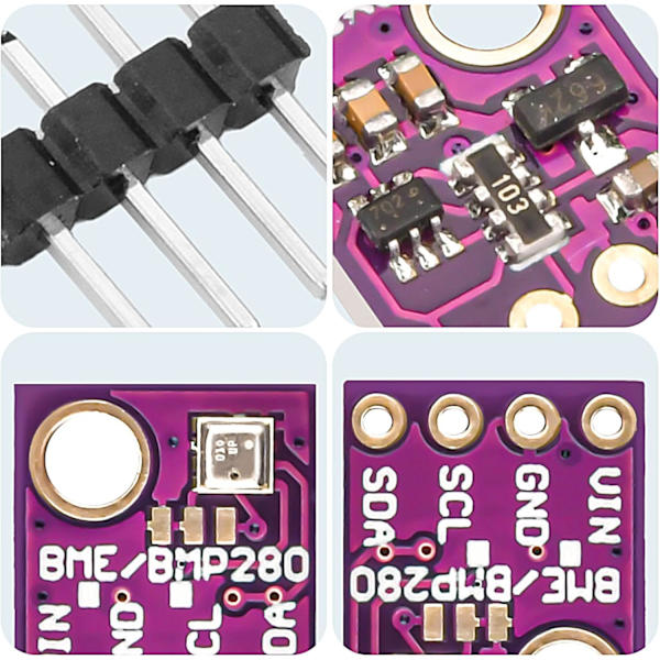 BME280-5V Digital Precision Sensor | Multifunktion: Tryk, Fugtighed, Temperatur | Høj Præcision | I2C/SPI | Til Arduino, Raspberry Pi