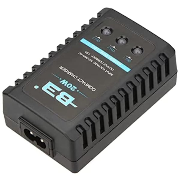 B3 20W 1.6A AC 100 till 240V 50 / 60Hz Kompakt bärbar balansladdare Lätt att ansluta för 2S-3S LiPo för IMAX