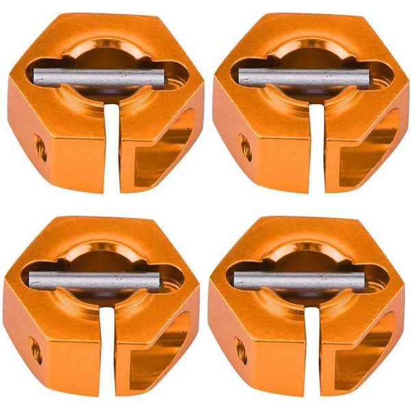 Adaptrar för sexkantshjulnav, 12 mm Universal för HSP Sakura RC-bilar i skala 1/10 (4 stycken) (6 mm - orange)