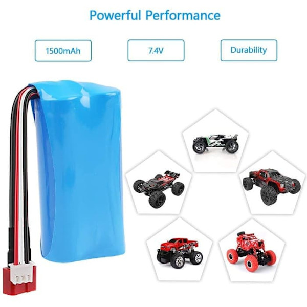 1 stk. Li-Ion-batteri 7,4 V 1500 mAH til 12428 / FY01 / FY02 / FY03 Genopladeligt tilbehør Reservedele til fjernstyrede RC-biler