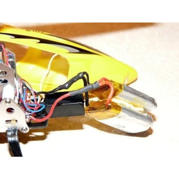 Sæt med 5 genopladelige Lipo-batterier 150mAh 3.7V | Kompatibel med Syma S107 S107G RC helikoptere | Lang flyvetid, 25 x 16.50 x 7.50mm - 5 gr, Gul