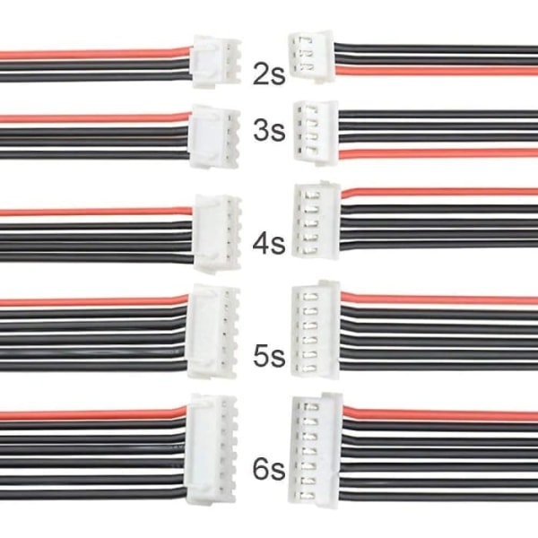 22 Awg 2S 3S 4S 5S 6S Ladekabel Balancering Jst Xh Kontakt Stik Adapter (2 stk. X), 10 stk.