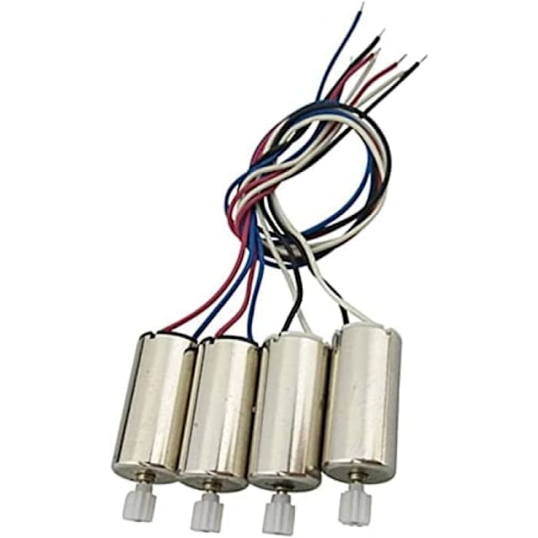 Sarja, jossa 4 moottoria Syma X5SW X5SC-1 RC -droneen | 2 myötäpäivään ja 2 vastapäivään pyörivää moottoria, sopivat mallinrakennukseen | Mitat 16,70 x 8 mm, hopea, muovi