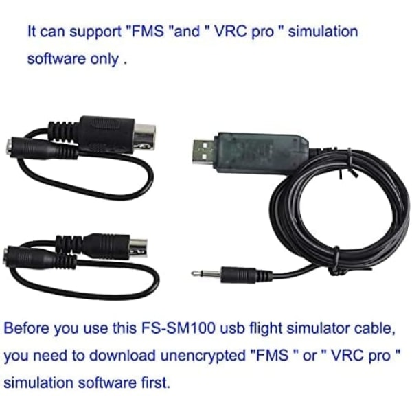 USB-adapterkabel Flysky i6 i4 FS-TH9X T6 FS-T4B GT3 FS-GT2 Fjernbetjening RC Flight Simulator