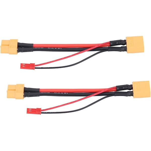 2 kpl XT60-kaapeliadapterisarja: 14 AWG-uros ja naarasliitin 22 AWG JST-liittimellä - ihanteellinen lisävaruste RC-malleihin