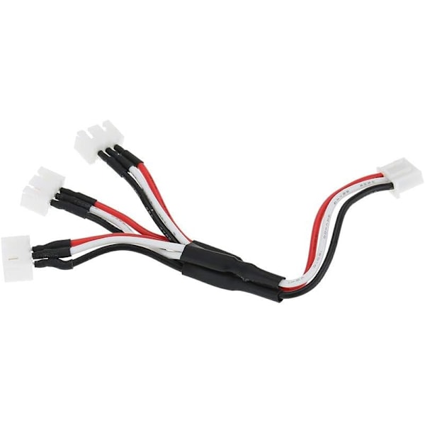 3-i-1 7.4V 2S Laddarkabel | Lämplig för JJRC, WLtoys, SYMA Drones | Laddar 3 batterier samtidigt, svart, plast