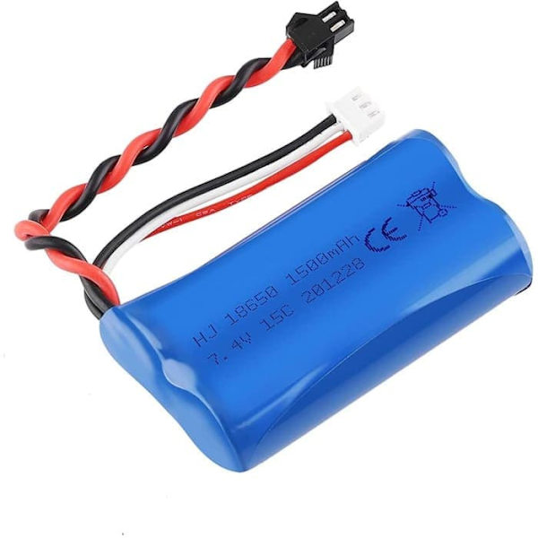 1500mAh 7,4V 2S Lipo-batteri för U12A S033G Q1 H101 med SM-2P-kontakt för Rc Leksaker Båt Bil Drönare