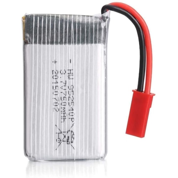Sæt med 4 LiPo-batterier 3.7V 750mAh til MJX X300C X400 X800 RC Quadcopter Droner | Inkluderer oplader, indbygget beskyttelse | 45x24x8 mm - 16 gr | Sølv