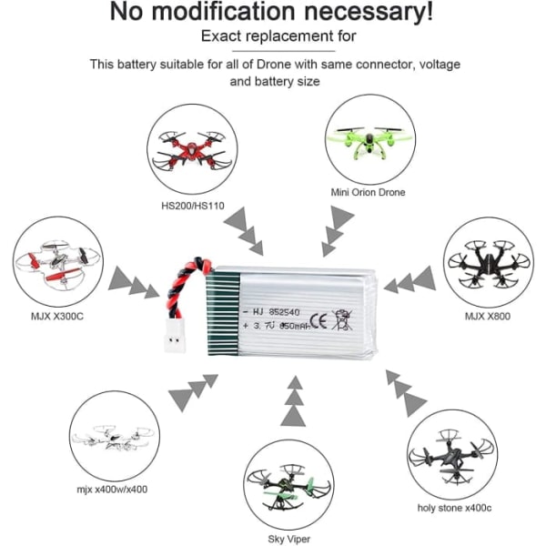 Akku 3,7 V, 850 mAh Rc Quadcopter Drone Syma X5SC X5SW