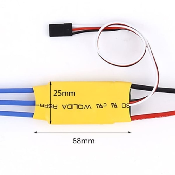 ESC Borstlös 30A hastighetsregulator | Kompatibel med RC-helikopter, Quad-Rotor | Max 210 000 varv/min, UBEC 5V | Gul, Plast