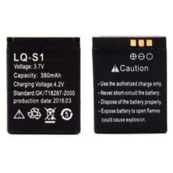 Batteri för smarta klockor, LQ-S1 3,7 v 380 mAh Uppladdningsbart LI-Ion Polymer-batteri för smarta klockor DZ09