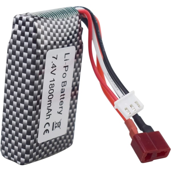 1 stk. litiumbatteri 7,4 V 1800 mAh T-stik til WLTOYS A959-B A969-B A979-B K929-B 144001 RC High Speed Off-road erstatningsbatteri