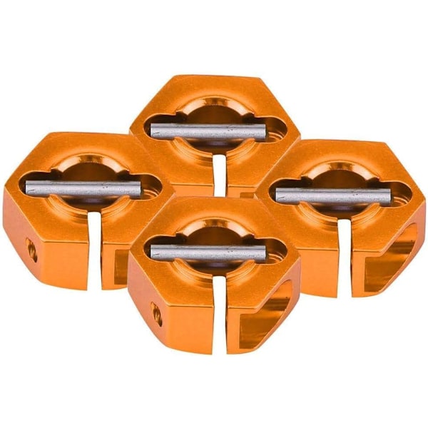 Adaptrar för sexkantshjulnav, 12 mm Universal för HSP Sakura RC-bilar i skala 1/10 (4 stycken) (6 mm - orange)