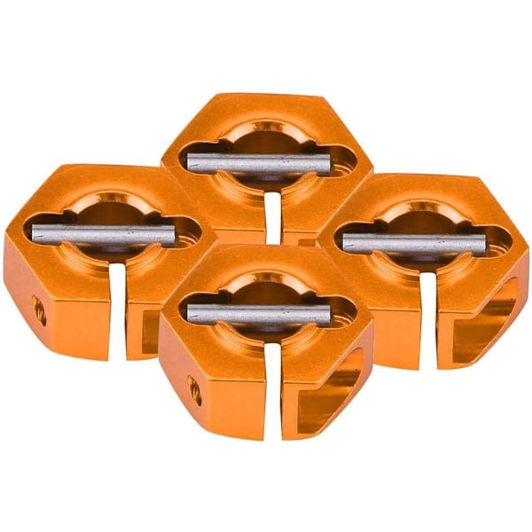 Adaptrar för sexkantshjulnav, 12 mm Universal för HSP Sakura RC-bilar i skala 1/10 (4 stycken) (6 mm - orange)