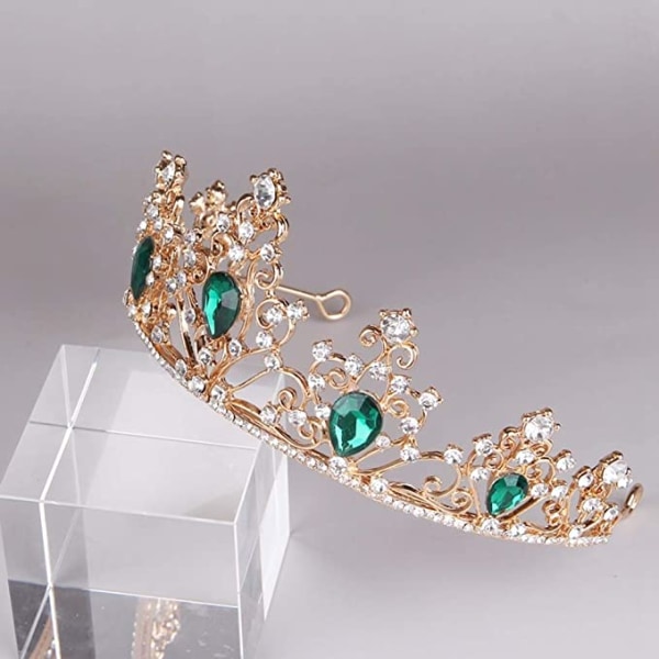 Brudkrona vintage smaragd prinsessa tiara krona