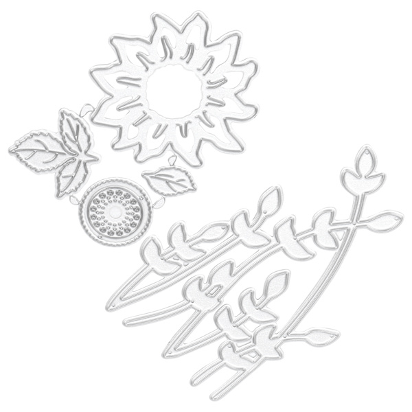 Metalliska Stansformar Solros Metall Prägling Stansform Set Die Cuts för Korttillverkning Scrapbooking DIY Kort