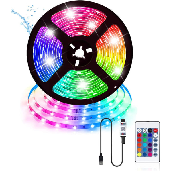 RGB LED-stripe USB 5M LED-stripe LED-lys LED-lyslenke 1