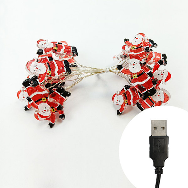 Julelysstreng Juletrepynt LED Lysstreng Layout Høytidsfargede Lys Warm White 5M50led Battery