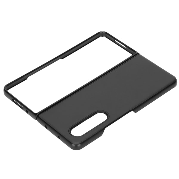 Læder Hard Case til Samsung Galaxy Z Fold 3 Mobiltelefon Anti Ridse Stødsikker Cover Sort