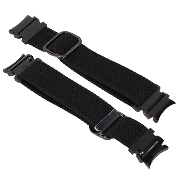 Urrem Elastisk Nylon Flettet Justerbar Håndledsrem Armbånd Urrem til Galaxy Watch 4 Sort