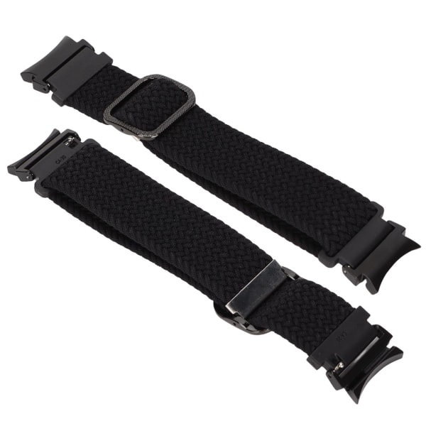 Urrem Elastisk nylonflettet justerbar håndledsrem Armbånd Urrem til Galaxy Watch 4Black