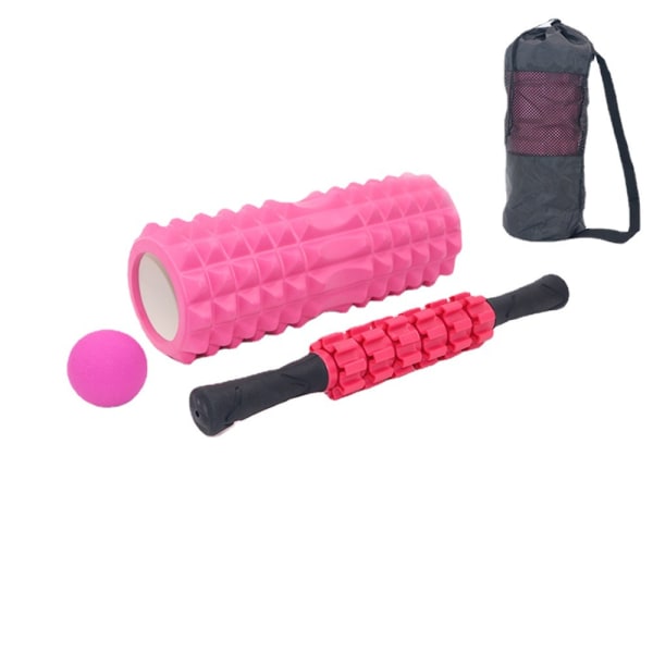 Skumrulle för muskelavslappning, yogastång, träningsrulle, rulle för ben, Langya massage-set C