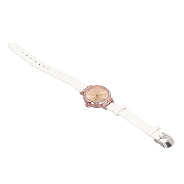 Minimalistisk Klocka för Kvinnor, Ultratunn Läderrem, Casual Mode Armbandsur, Damklockor, Enkel Klänning, Kvarts Analog Vit