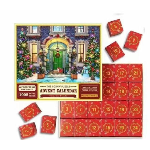 Joulukalenteri-palapeli Blind Box 24 Pientä Laatikkoa 1000 Palaa Aikuisten Blind Box Advent Paper Puzzle A