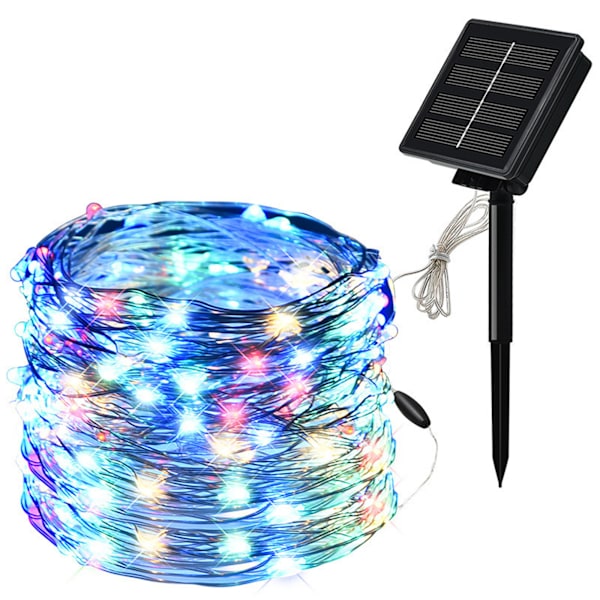 10 M 100 Solcells-drivna LED-lampor Vattentät Utomhusdekoration