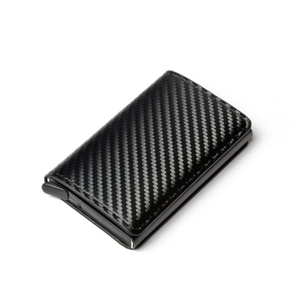 POP UP plånbok med RFID-NFC Block Card Holder Case Plånbok Cassette Carbon Fiber Black Box