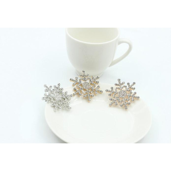 Jule-Snefnug Brosche Fuldt Diamant Boutonniere Gold