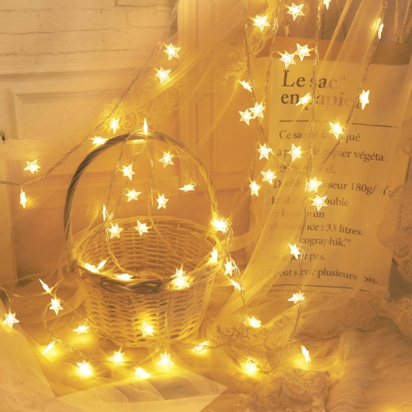 LED-ljusslinga med små färgade stjärnor - Julbelysning med små färgade neonljus Color-3M20led USB