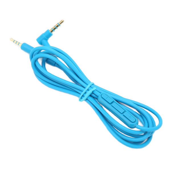 Reserve lydkabel hodetelefonkabel med in line mikrofon volumkontroll for QC25 QC35 hodetelefonerBlå