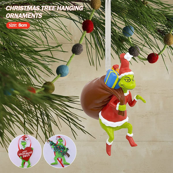Grinch-hängande prydnad julgransdekorationer hängen
