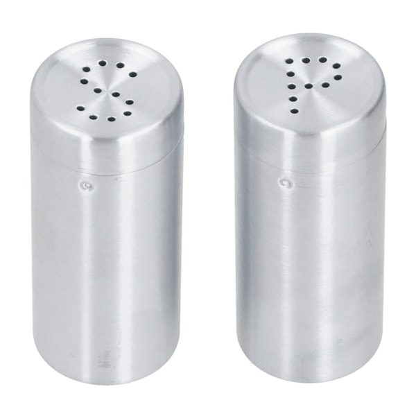 2 stk Krydderkrukke Rustfritt Stål Krydderflaske Salt og Pepper Shaker Kjøkkenverktøy Rustfritt Stål Farge