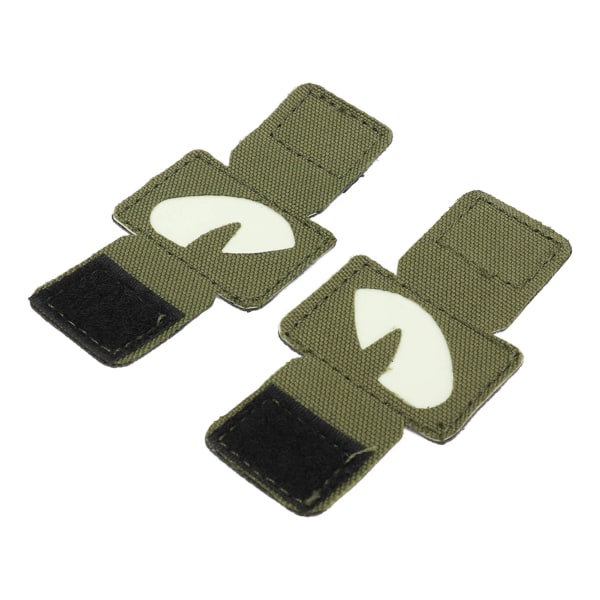 2-pack Katthögögonlapp Reflexiva Hög & Låg Design Canvas Luminous Katthögögonlapp för Hattar Uniform Ryggsäck Utomhusaktiviteter Nattkörning Militärgrön
