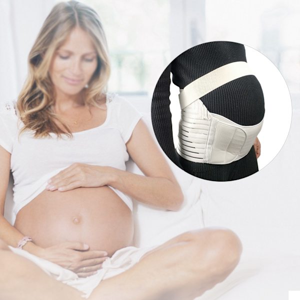 Elastisk Justerbar Graviditetsbælte Åndbart Abdominal Binder Rygstøtte (M)
