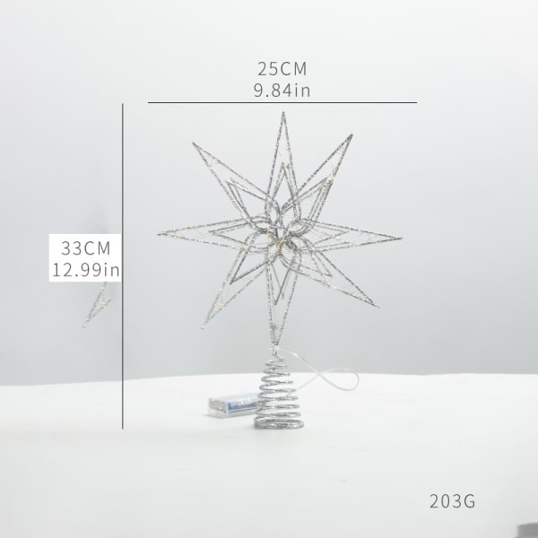 2023 Christmas Tree Top Star Fem-spiss Star Tree Top XINGX LED-lysdekorasjon Fem-stjerners 16
