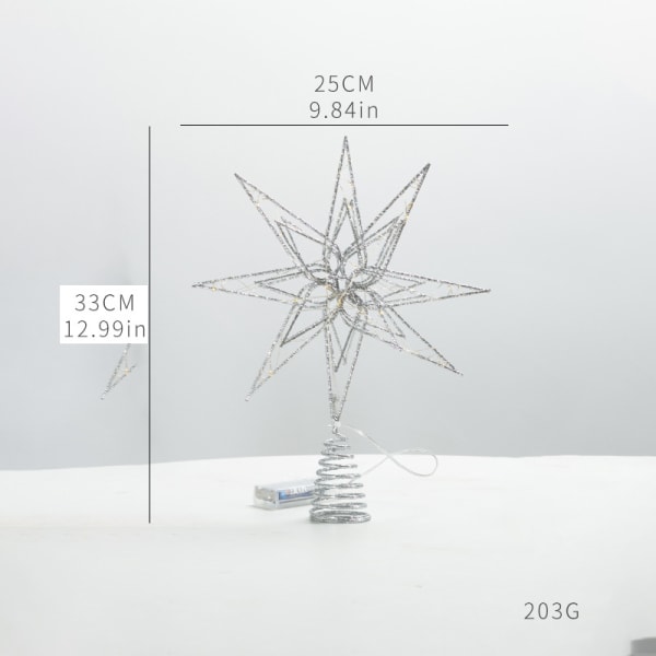Juletrtoppstjerne 2023 Femspissstjerne Tretopp XINGX LED Lysdekorasjon Femstjerne 16